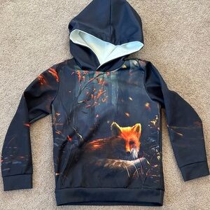 Kids Fox Print Hoodie EUC